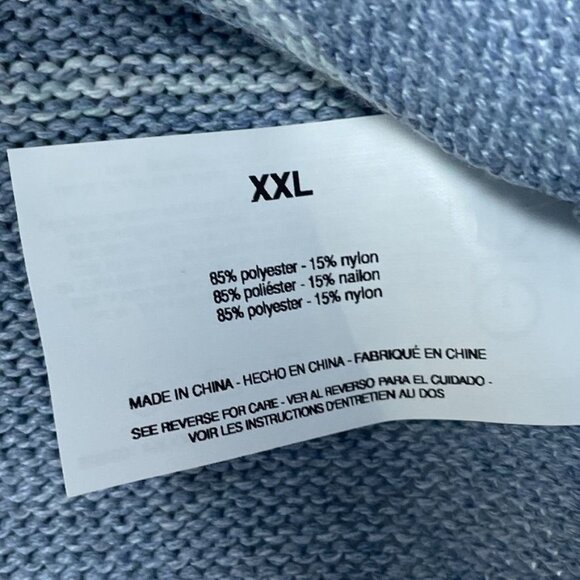 Ella Moss XXL Blue Stripe Crewneck Sweater Women’s Lightweight Knit d0377 - Picture 7 of 8